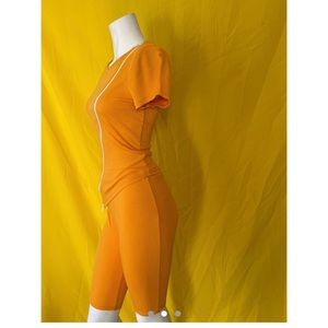 Orange biker shorts set